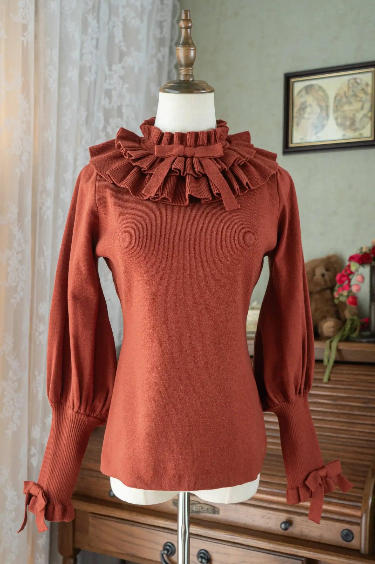 Miaoplus~Sweet Lolita Knit Sweater Long Sleeve Winter Lolita Top