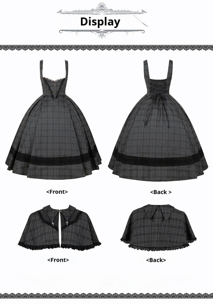 With PUJI~Ming Stationery~Gothic Lolita Bustier Dress and Shawl Set Lolita Blouse