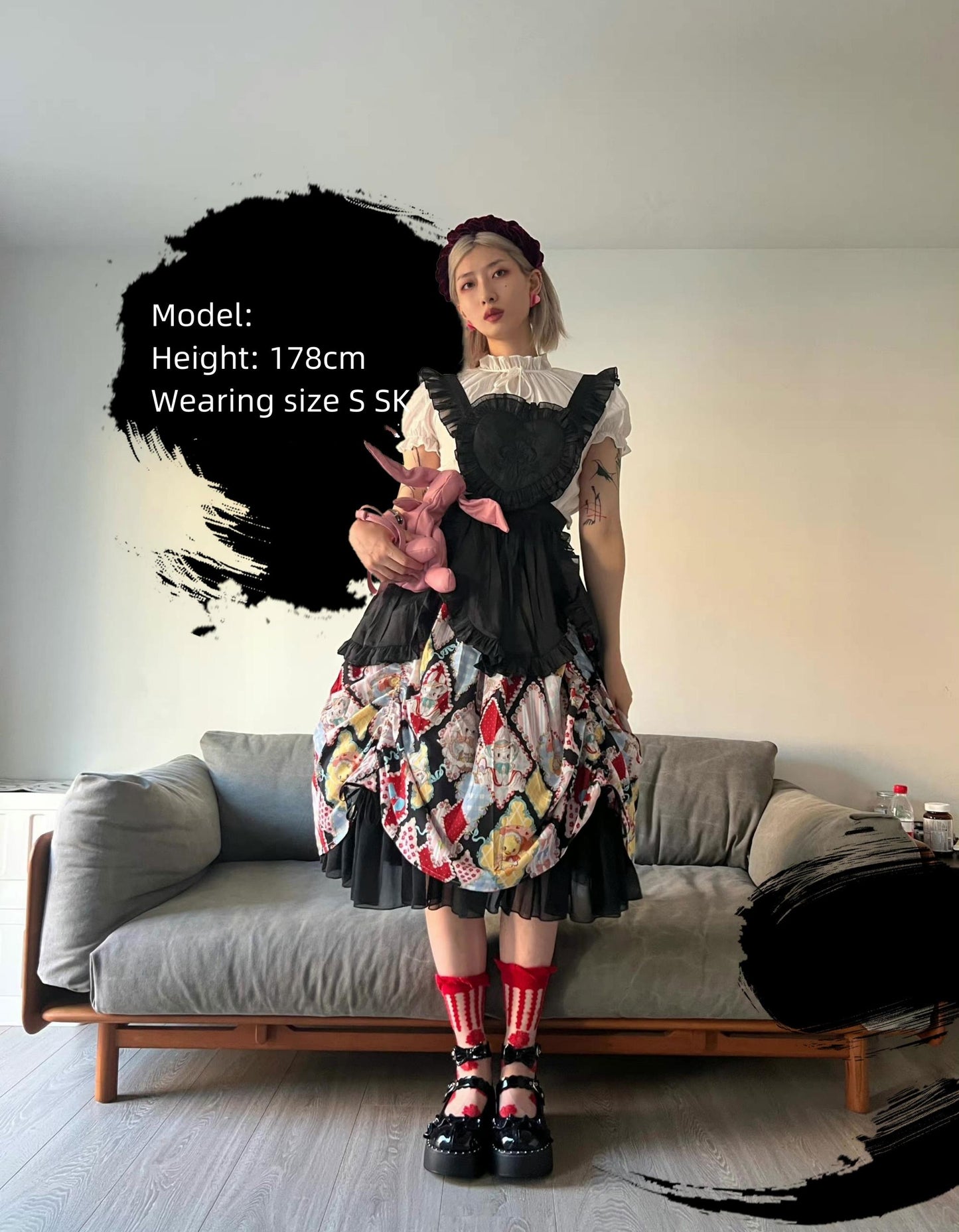 Southern Cross~Showa Kaleidoscope~Sweet Lolita OP SK and JSK with Rabbit Print