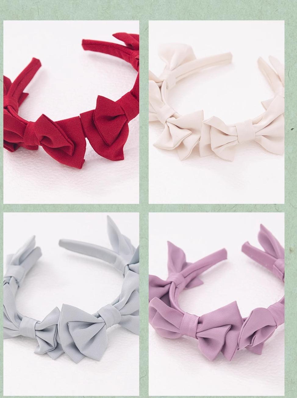 ZJstory~Sonnet Summer~Sweet Lolita Accessory Set Bow KC Hairband Waist Tie