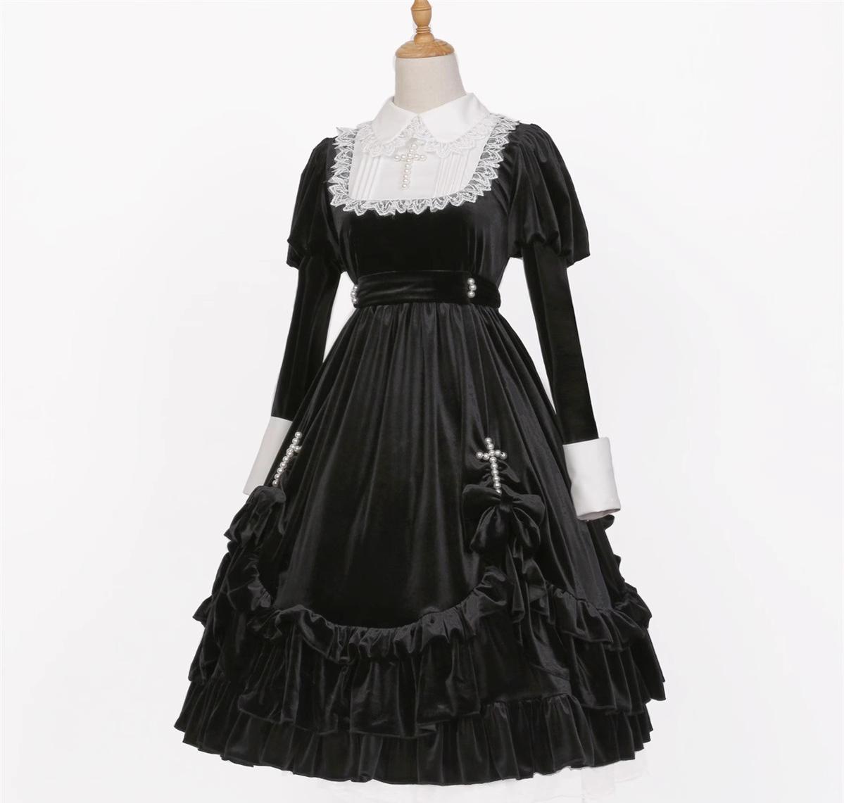Sweet Date~Halloween Gothic Lolita OP Dress Princess Winter Dress