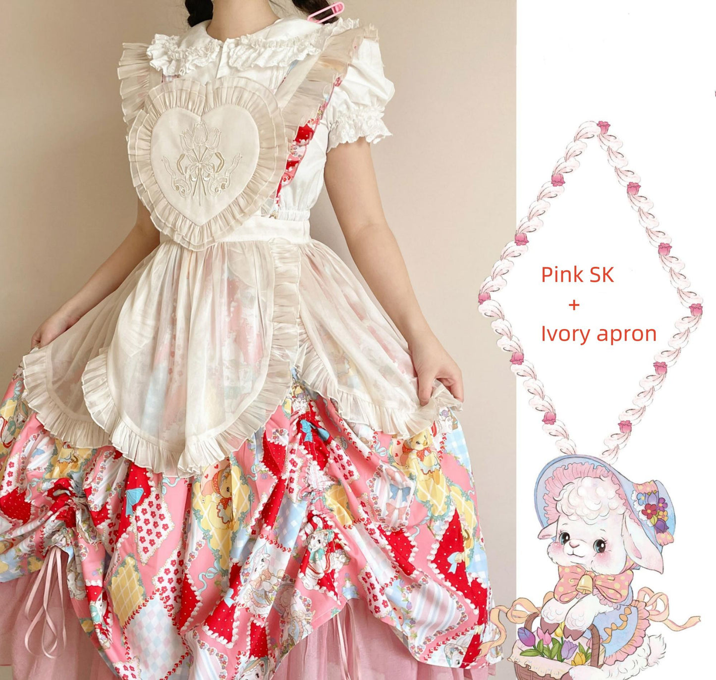 Southern Cross~Showa Kaleidoscope~Sweet Lolita OP SK and JSK with Rabbit Print