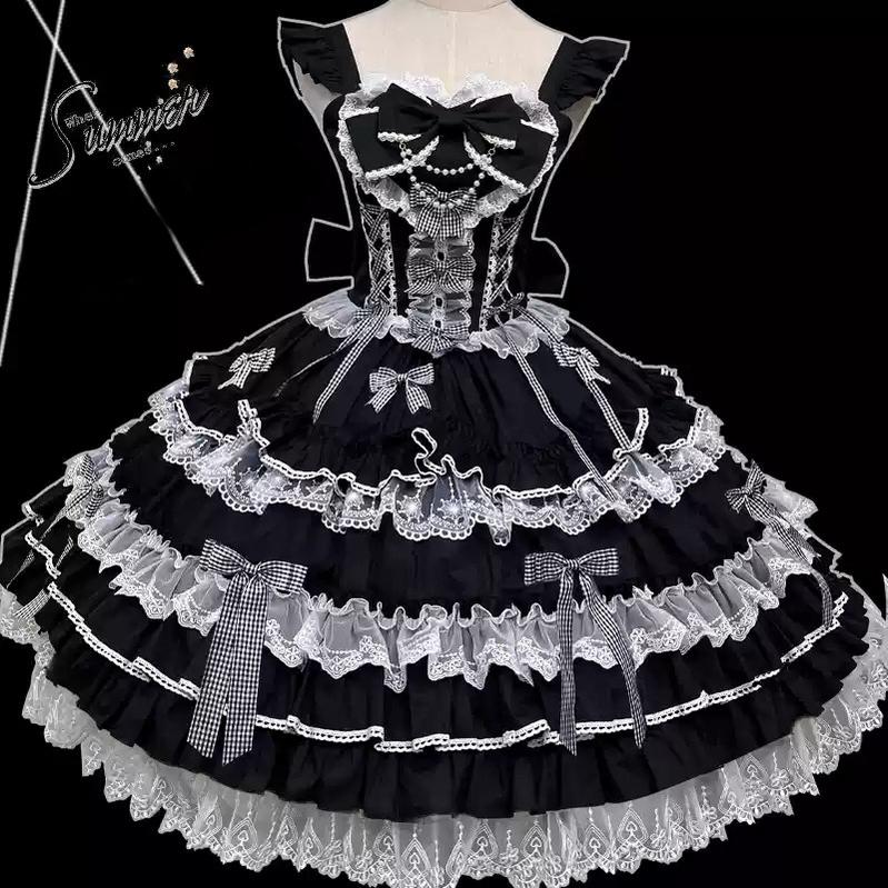 ZhiJinYuan~Love Notebook~Old School Lolita JSK Vintage Doll Tiered Dress
