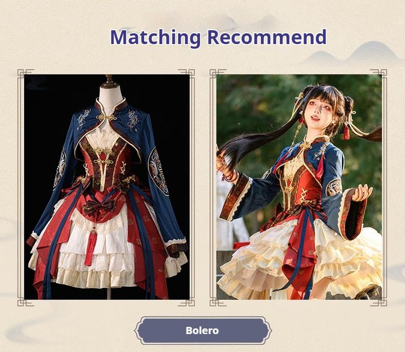 Urtto~Fengming Yaoshan~Winter Qi Lolita JSK Set with Chinese Style Cape and Bolero