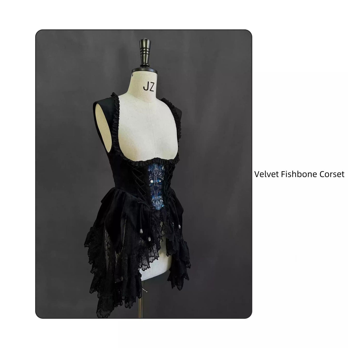 SUSIN~Night Traveler~Classic and Elegant Gothic Dress with Colorful Window Prints