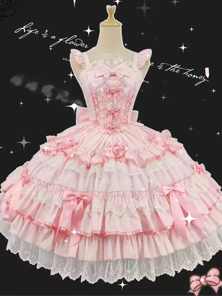 ZhiJinYuan~Love Notebook~Old School Lolita JSK Vintage Doll Tiered Dress