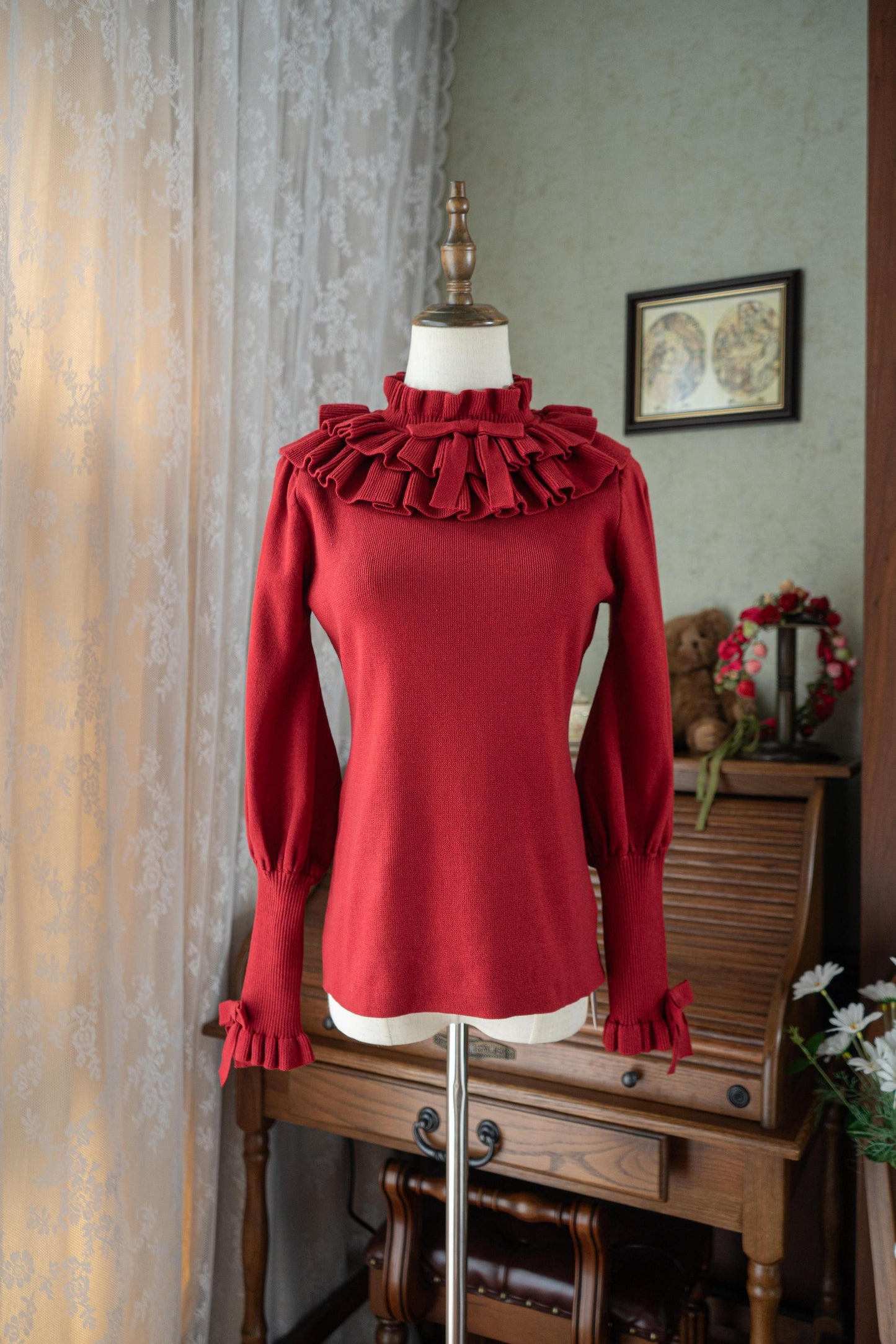 Miaoplus~Sweet Lolita Knit Sweater Long Sleeve Winter Lolita Top