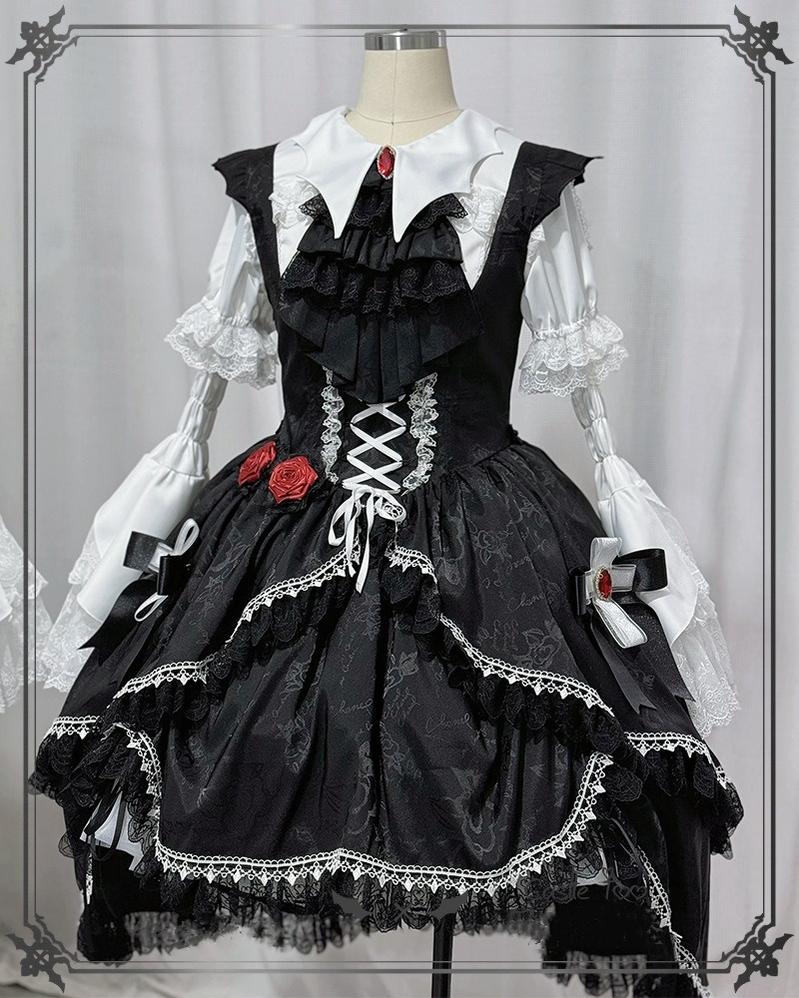 CastleToo~Night Rose~Elegant Ouji Lolita Suits With Lolita JSK And Shorts