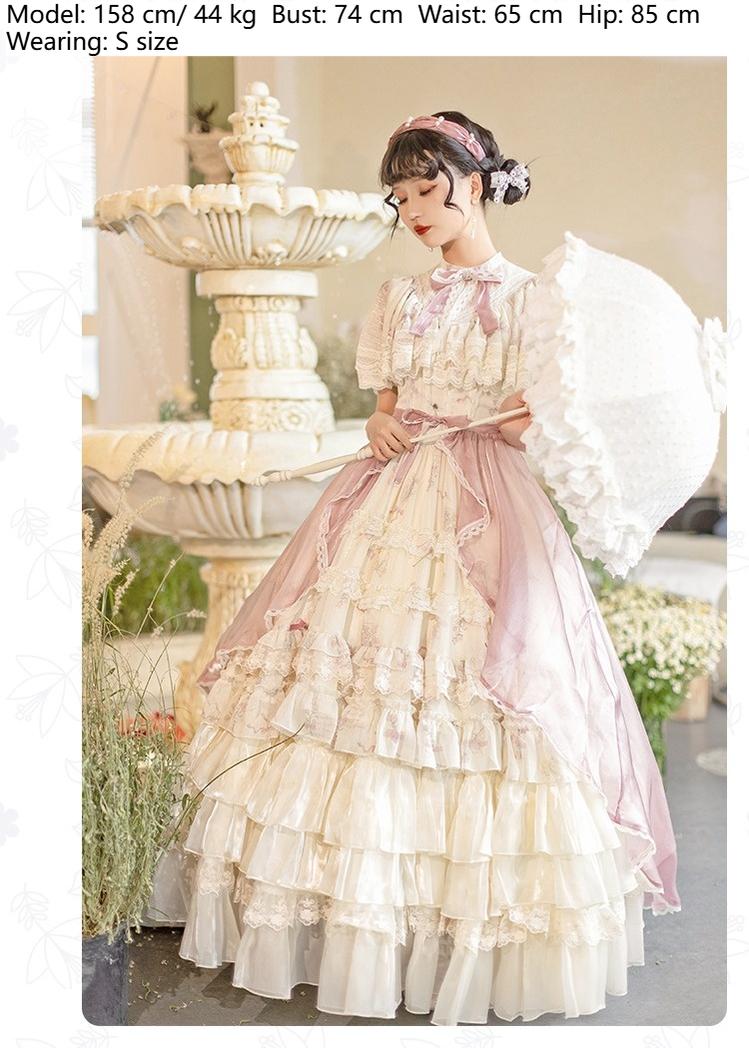 With PUJI~Nanke~Classic Lolita OP Dress Outfit with Edwardian Collar