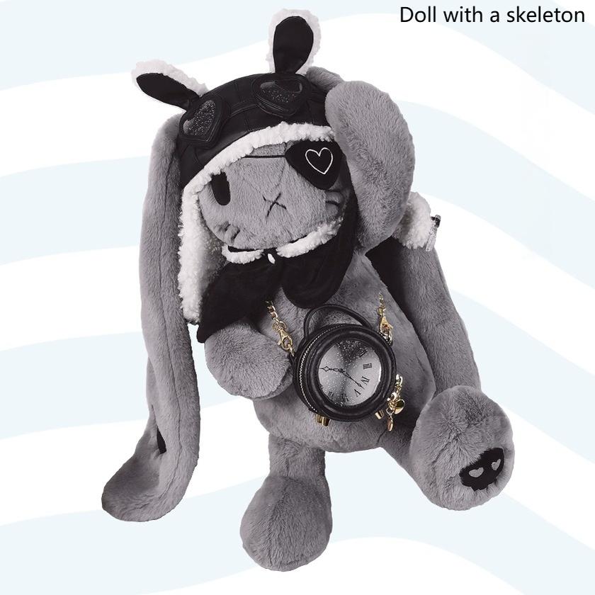 RosyDream~Kawaii Lolita Bunny Doll Bag Plush Doll with a Skeleton