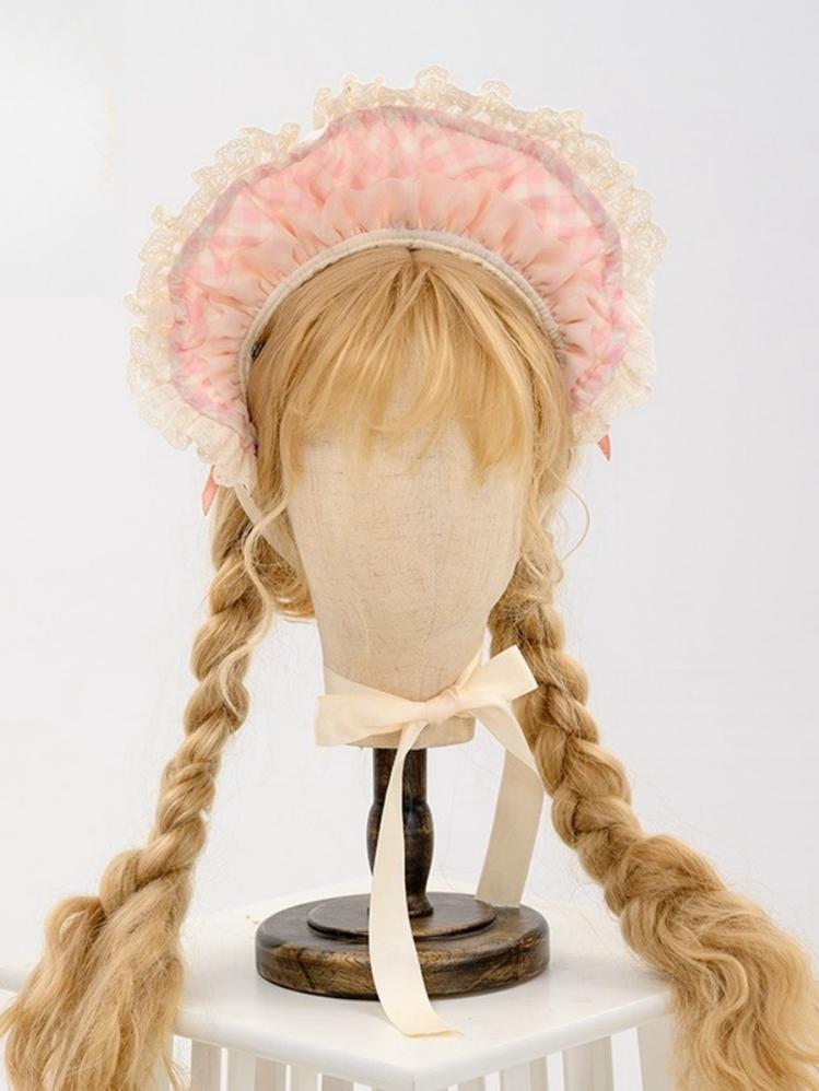 Mewroco~Country Patchwork~Country Lolita Accessory Apron Headdress and Brooch