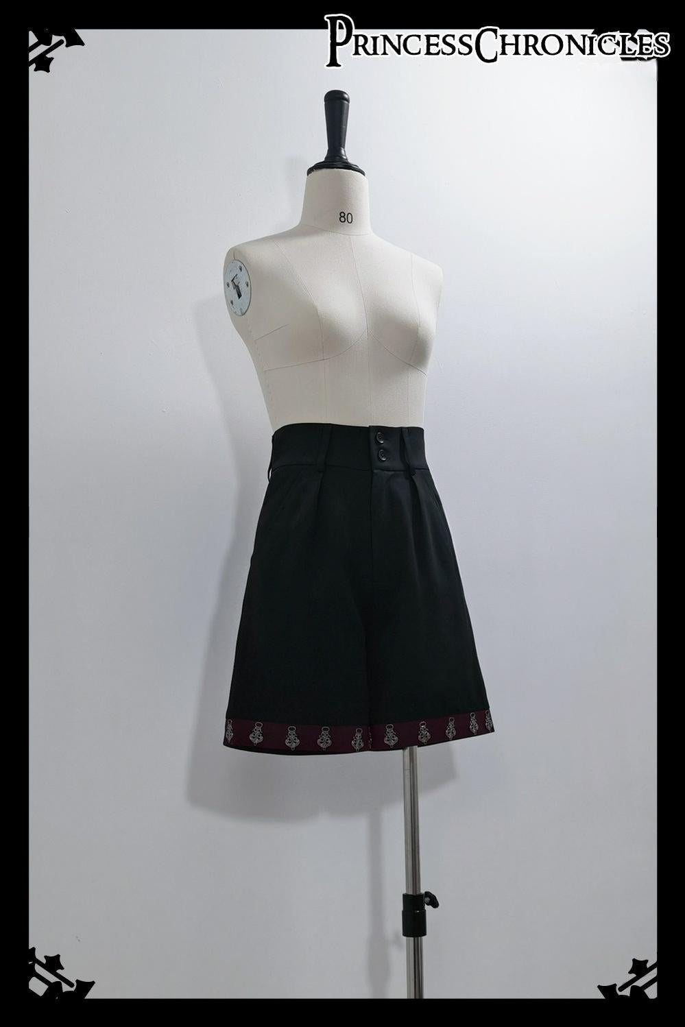 Princess Chronicles~Red and Black 4.0~Ouji Lolita Shorts Outfit Long Vest Prince Blouse