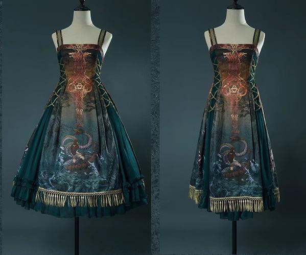 (BFM)FunCcino~Ragnarok~Nordic Style Loki Lolita JSK SK Dress