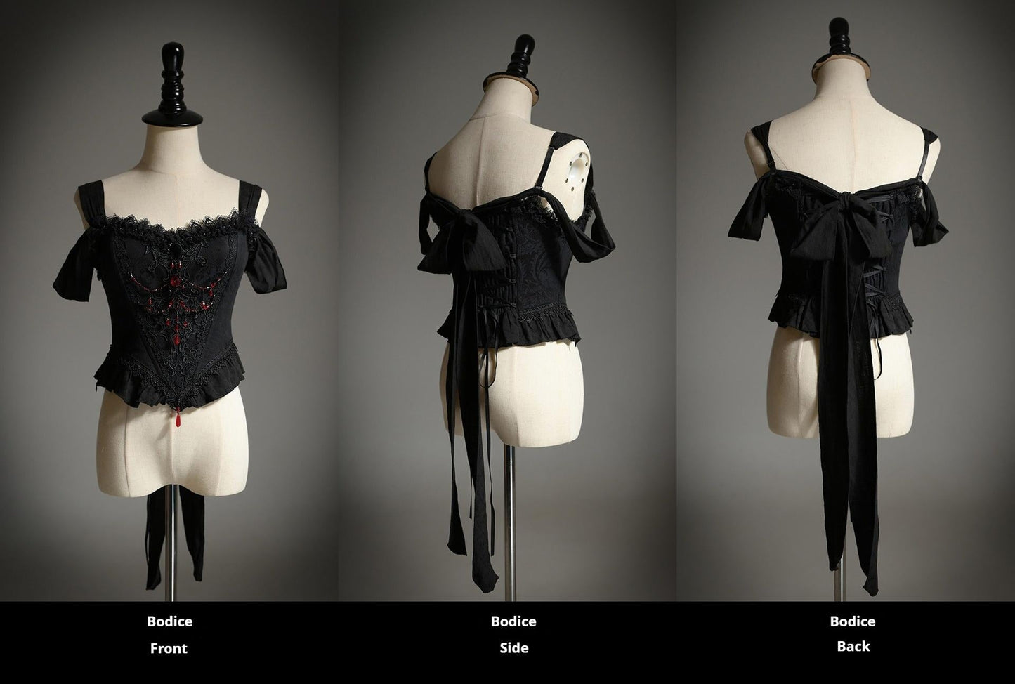 Lingxi Lolita~Lord of the Night~Gothic Lolita Skirt Suit Mermaid Skirt and Fishbone Bodice