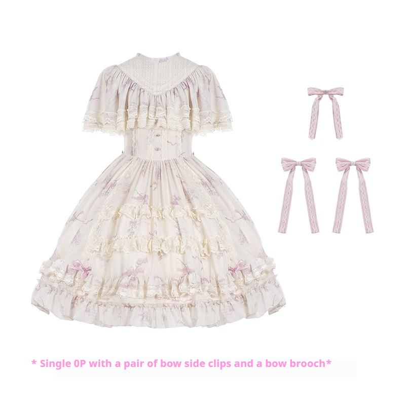 With PUJI~Nanke~Classic Lolita OP Dress Outfit with Edwardian Collar