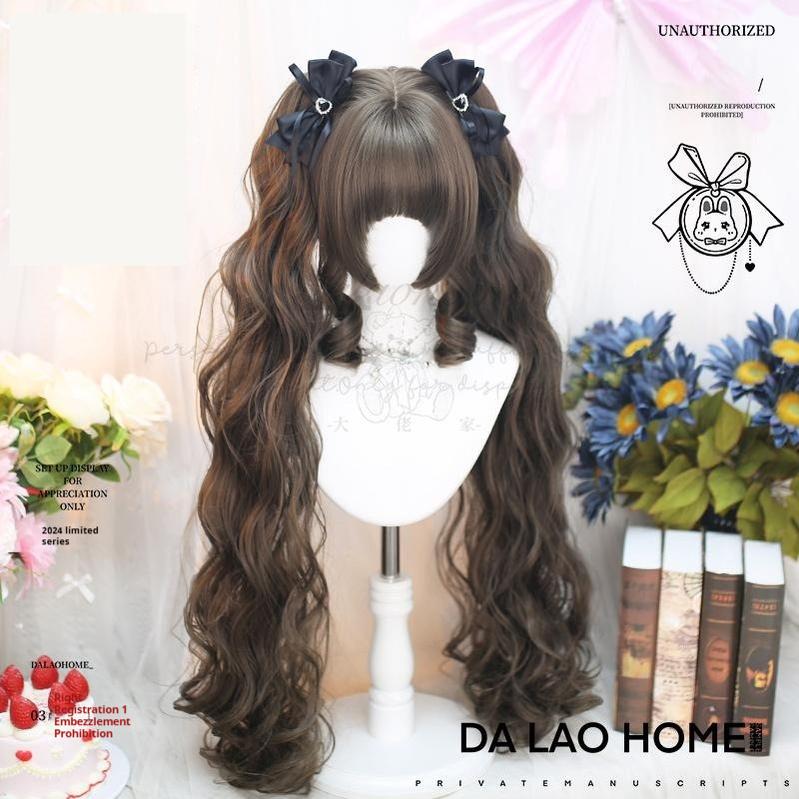 Dalao Home~Curly Lolita Wig Double Ponytails Natural Wig