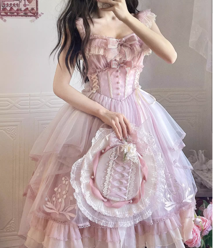 Mieye~Elegant Lolita JSK Flounce Hemline Multicolors